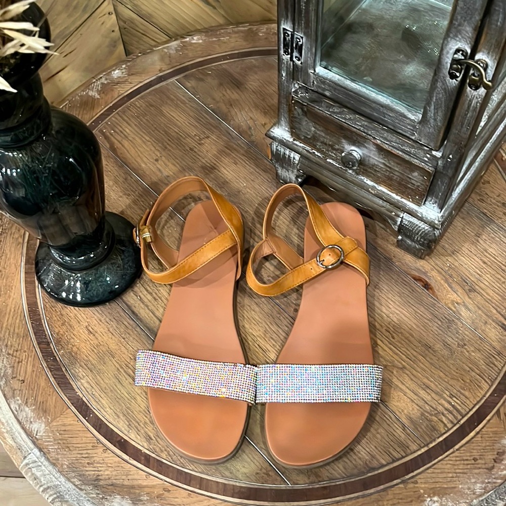 Sparkly flat sandals